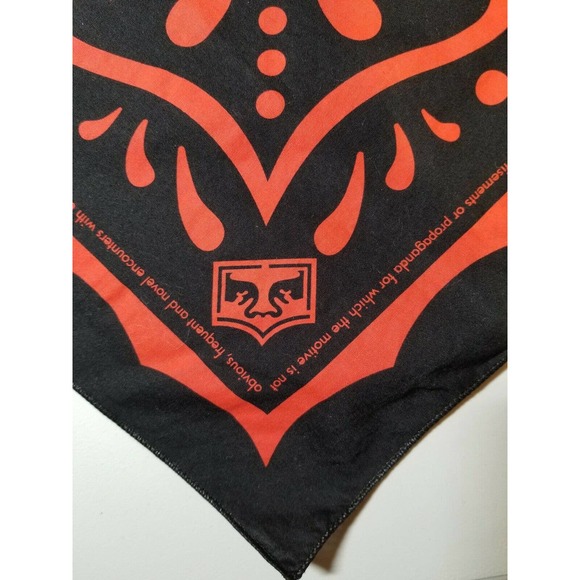 Shepard Fairey Red and Black Bandana Obey Giant Hard to Find Mandala Style - Picture 4 of 7
